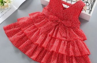 Dots or Floral Print Flounce Layered Sleeveless Baby Dress